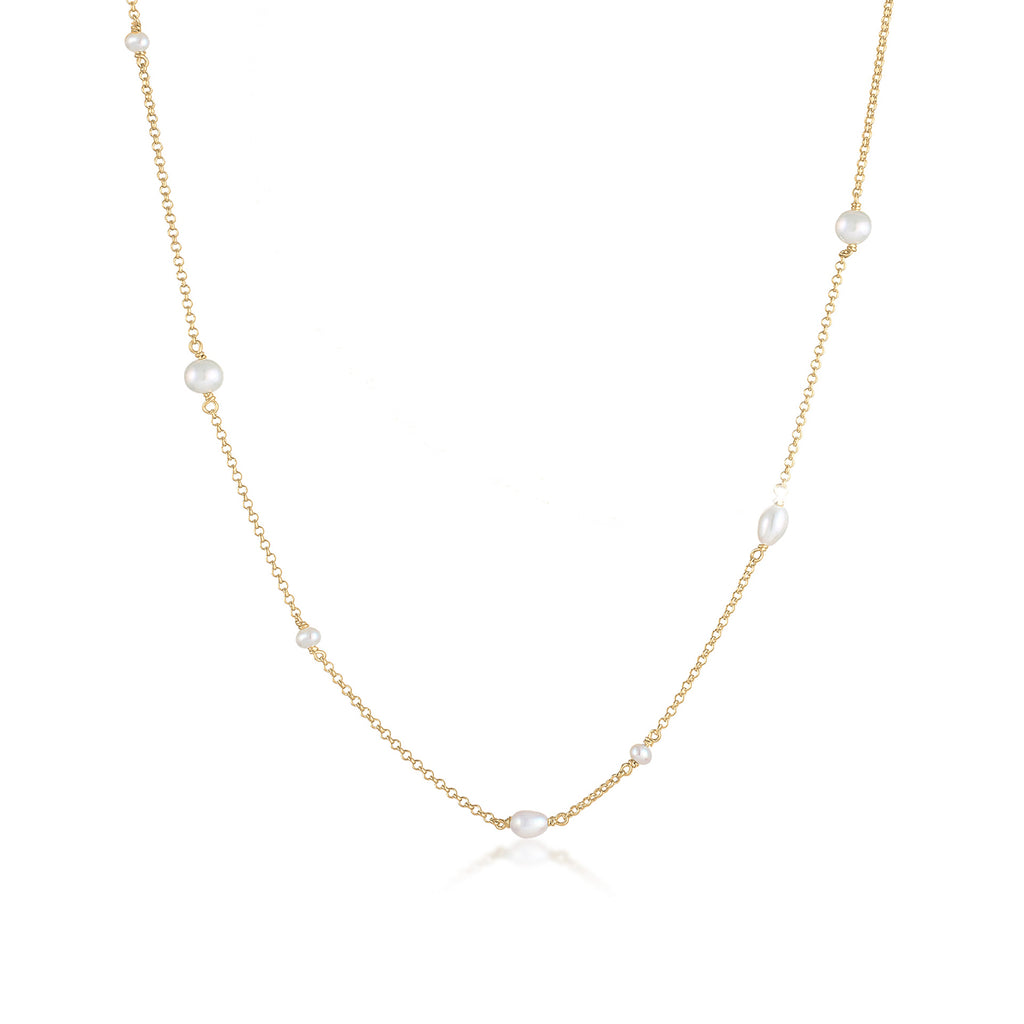 Gold - Elli | Halskette | Süßwasserzuchtperle | 925 Sterling Silber vergoldet