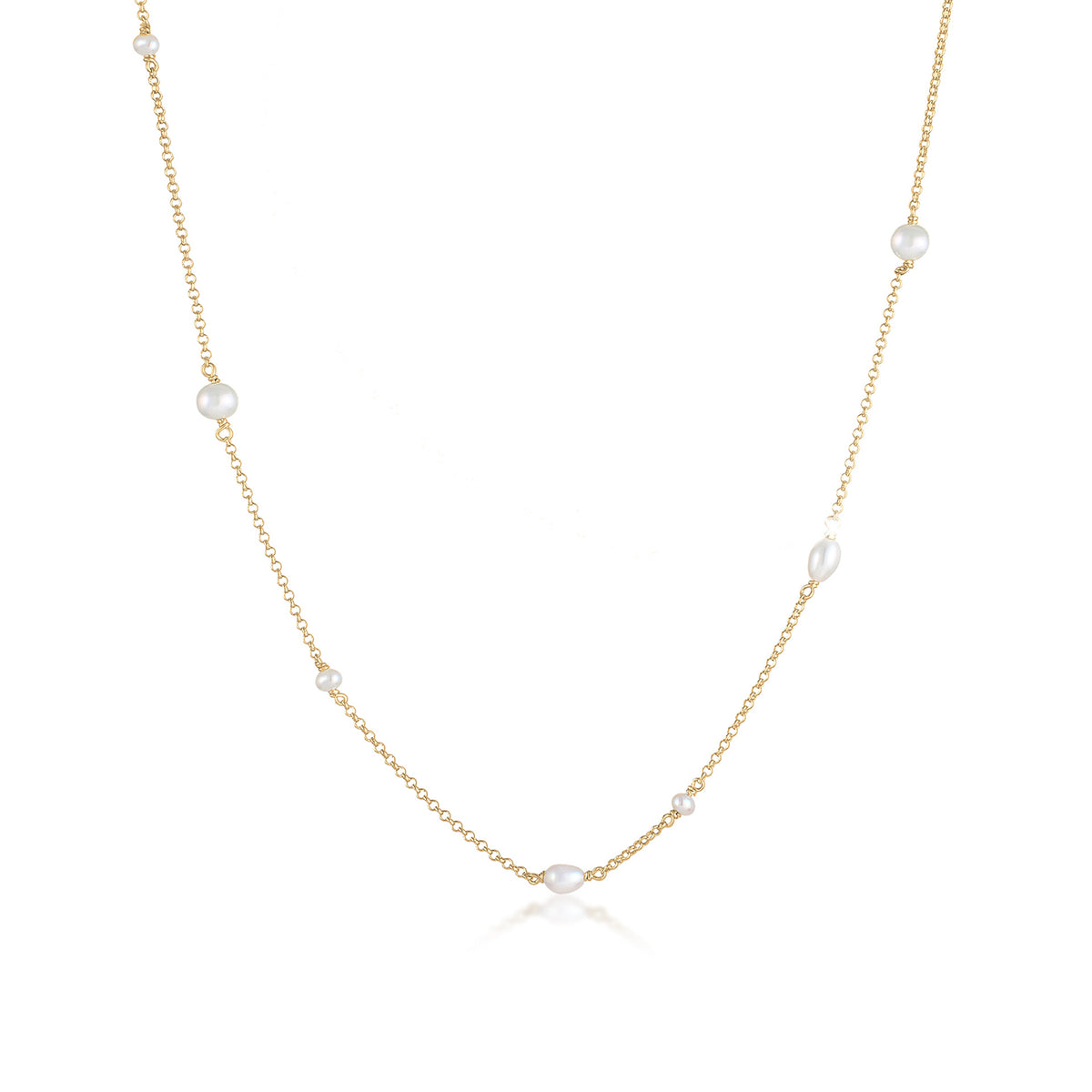 Gold - Elli | Halskette | Süßwasserzuchtperle | 925 Sterling Silber vergoldet