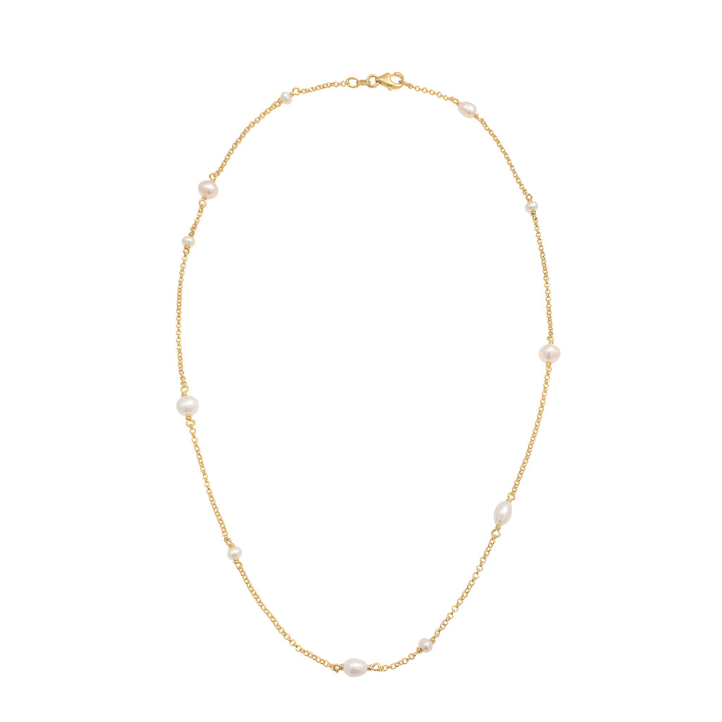 Gold - Elli | Halskette | Süßwasserzuchtperle | 925 Sterling Silber vergoldet