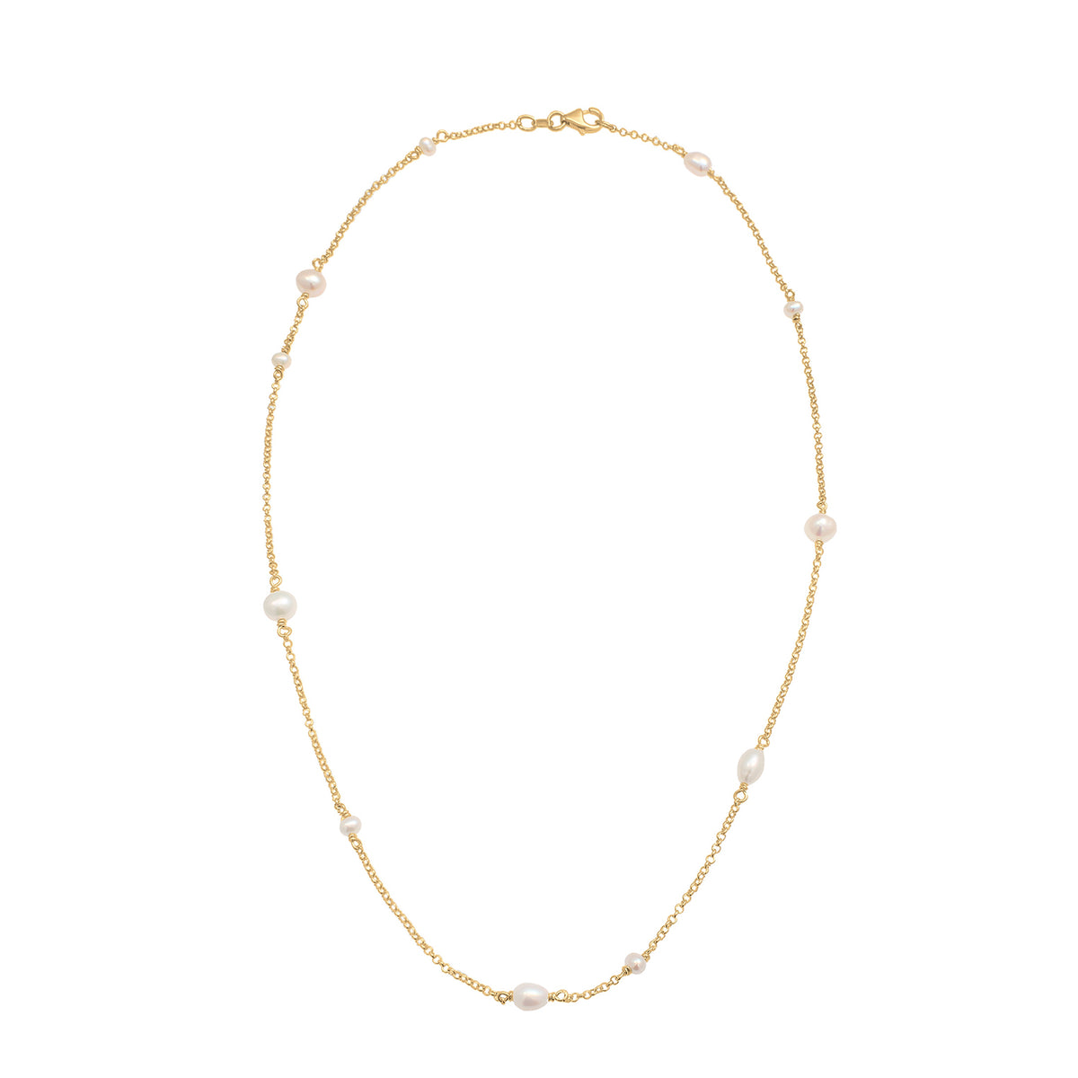 Gold - Elli | Halskette | Süßwasserzuchtperle | 925 Sterling Silber vergoldet