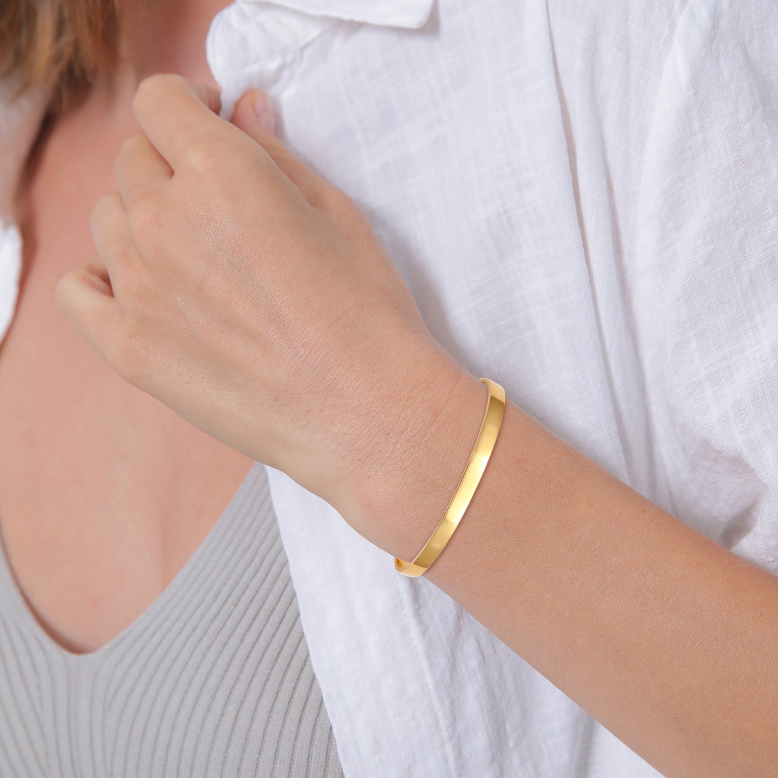 Gold - Elli PREMIUM | Armreif Basic | 925 Sterling Silber vergoldet