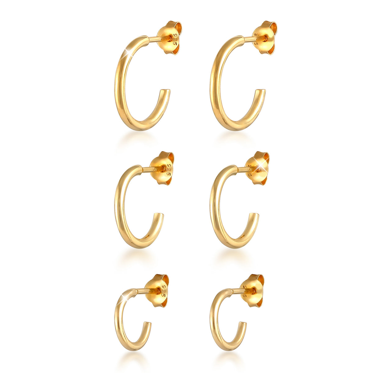 Gold - Elli | Ohrringset | 925 Sterling Silber vergoldet