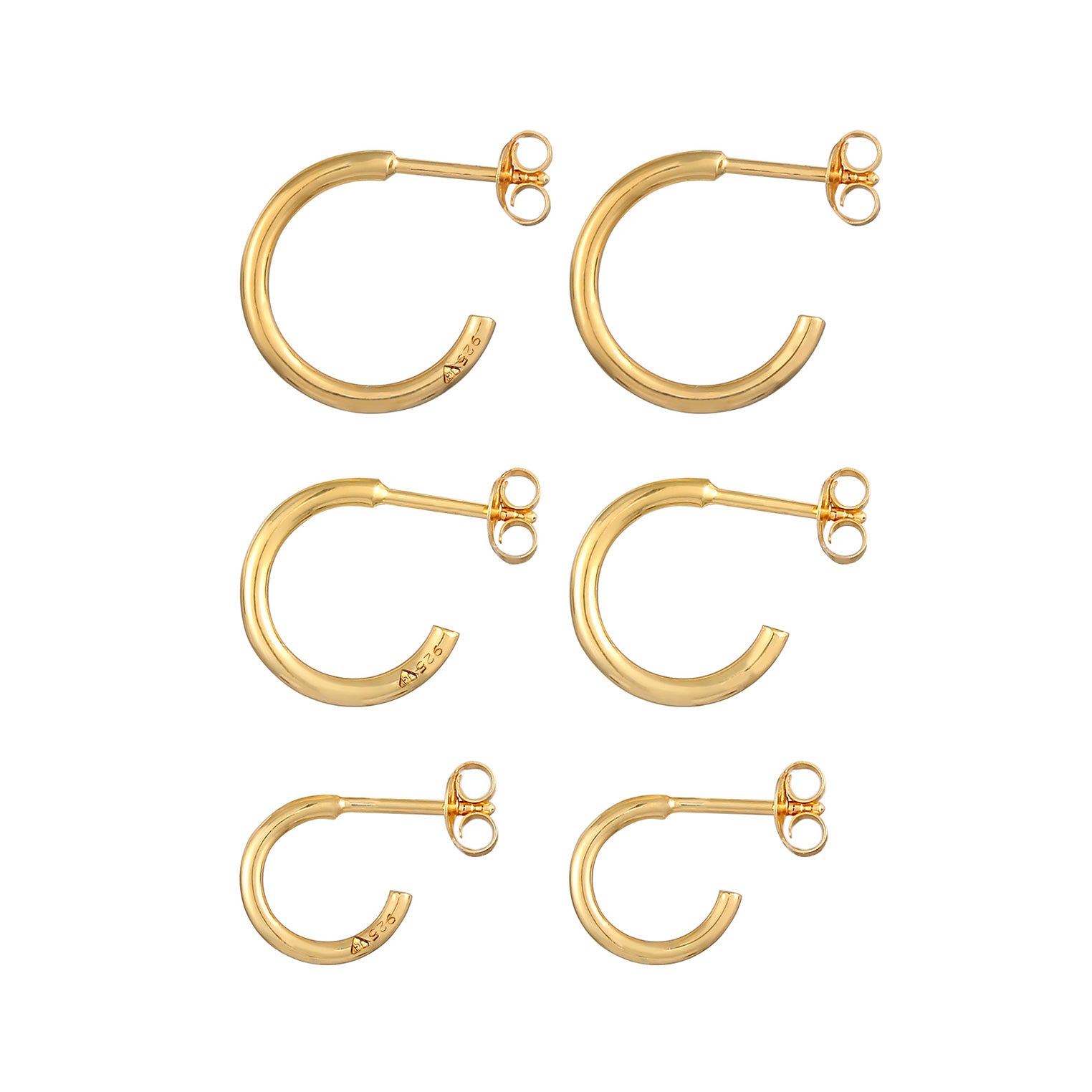 Gold - Elli | Ohrringset | 925 Sterling Silber vergoldet