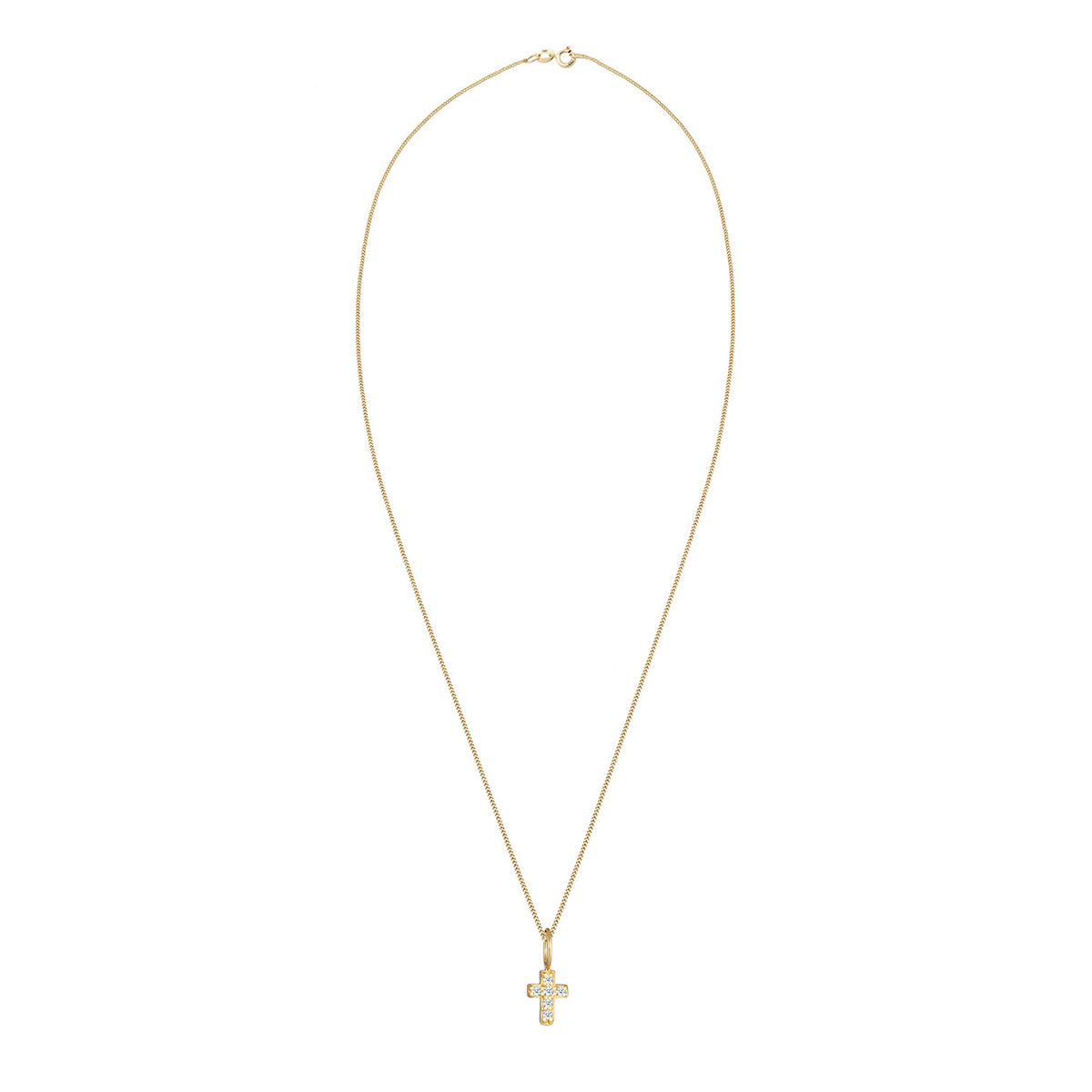 Gold - Elli DIAMONDS | Halskette Kreuz | Diamant (Weiß, 0,03 ct) | 585 Gelbgold