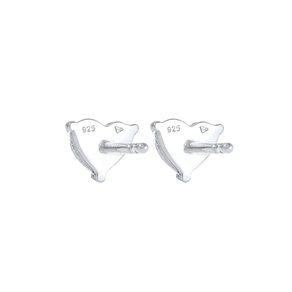 Silber - Elli | Ohrstecker Herz | Kristall (Weiß) | 925er Sterling Silber