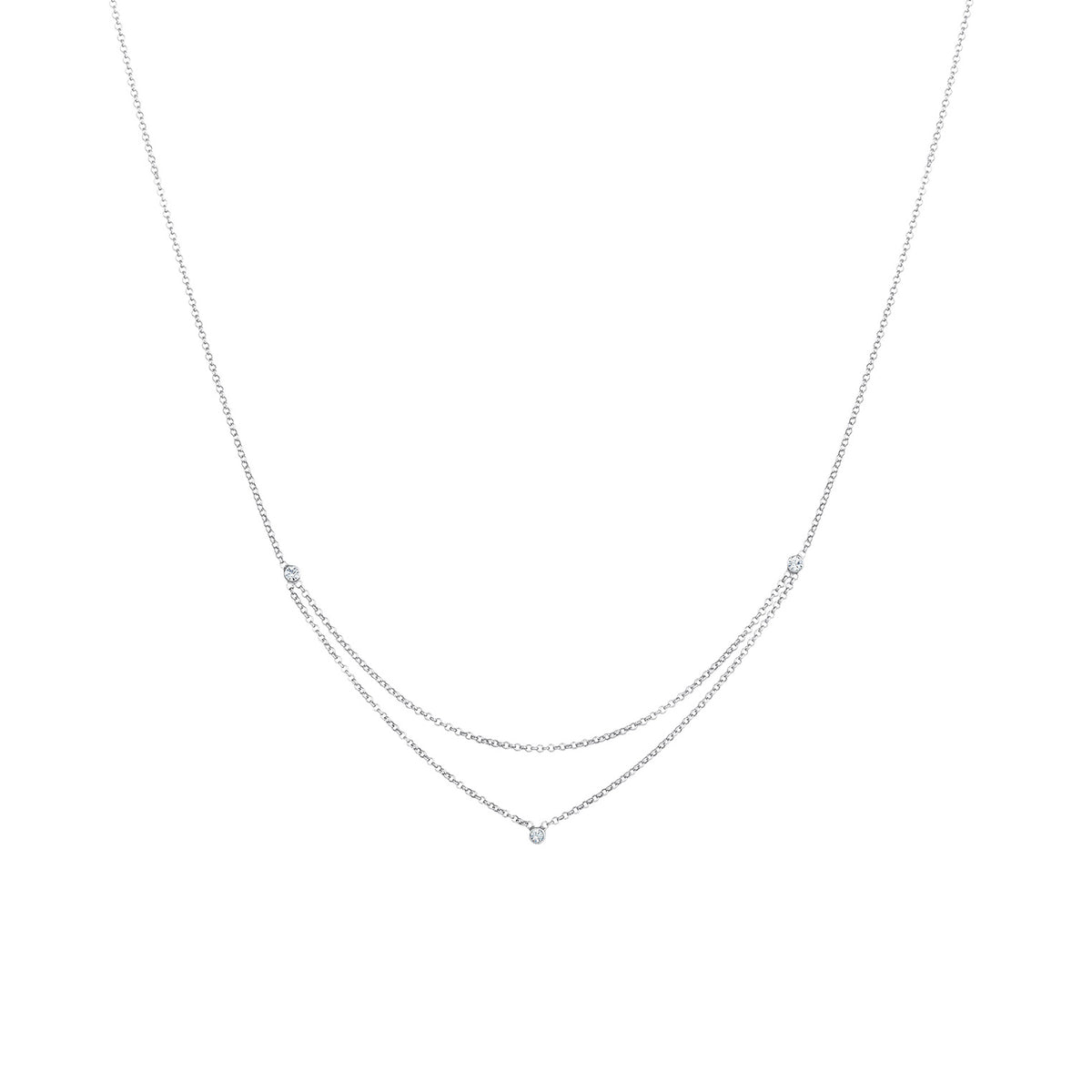 Silber - Elli | Halskette | Mit Kristallen von Swarovski® (Weiß) | 925er Sterling Silber