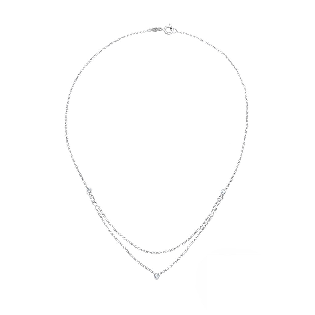 Silber - Elli | Halskette | Mit Kristallen von Swarovski® (Weiß) | 925er Sterling Silber