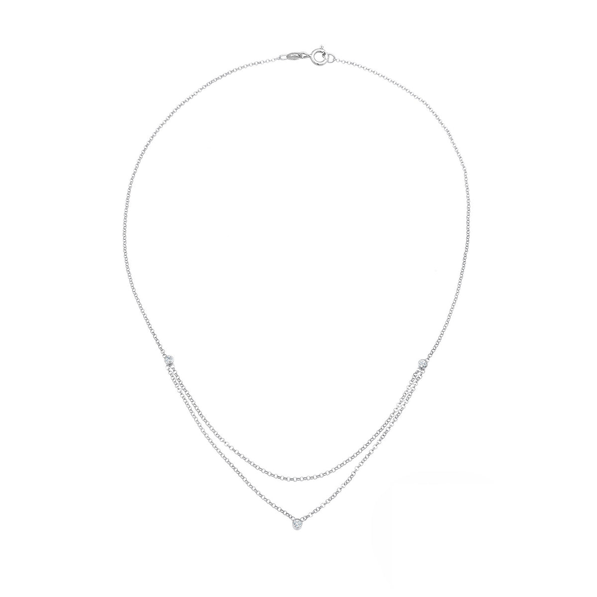 Silber - Elli | Halskette | Mit Kristallen von Swarovski® (Weiß) | 925er Sterling Silber