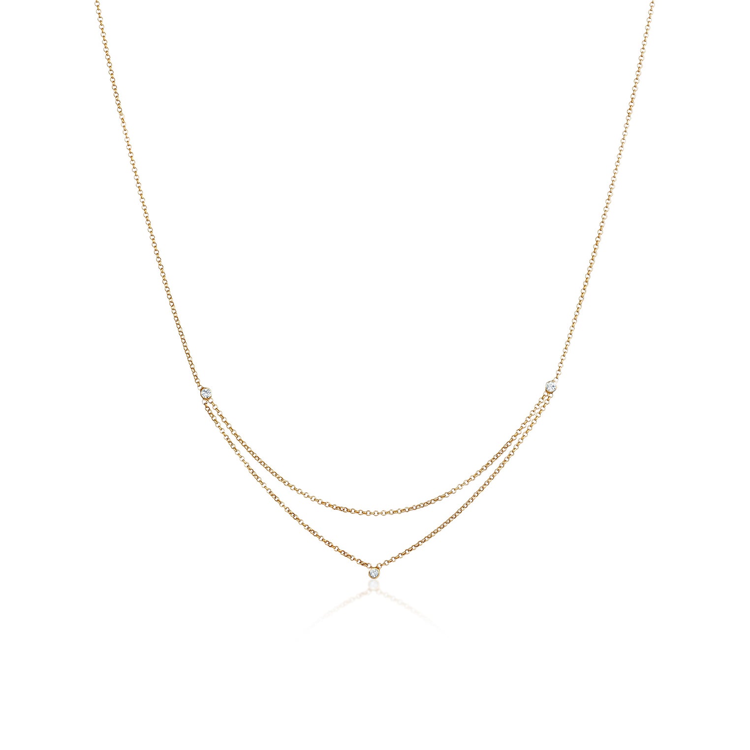 Gold - Elli | Halskette | Mit Kristallen von Swarovski® (Weiß) | 925 Sterling Silber vergoldet