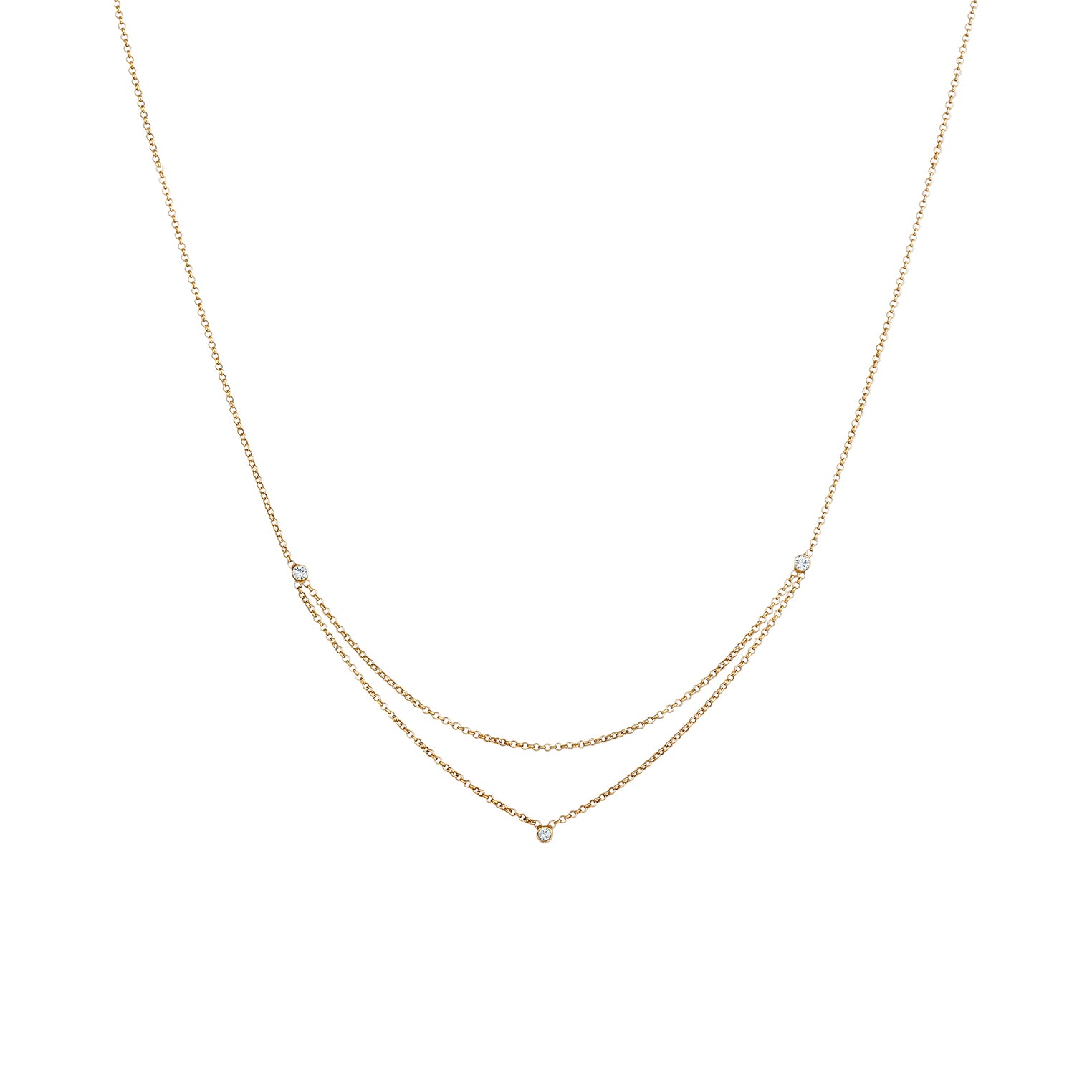 Gold - Elli | Halskette | Mit Kristallen von Swarovski® (Weiß) | 925 Sterling Silber vergoldet