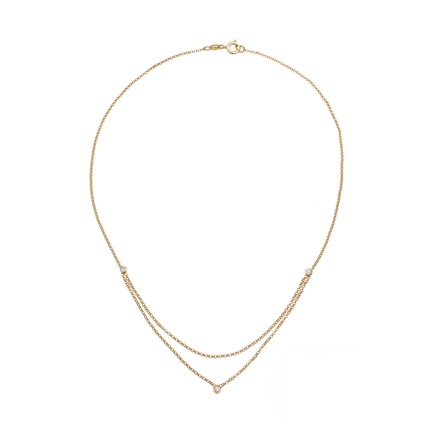 Gold - Elli | Halskette | Mit Kristallen von Swarovski® (Weiß) | 925 Sterling Silber vergoldet