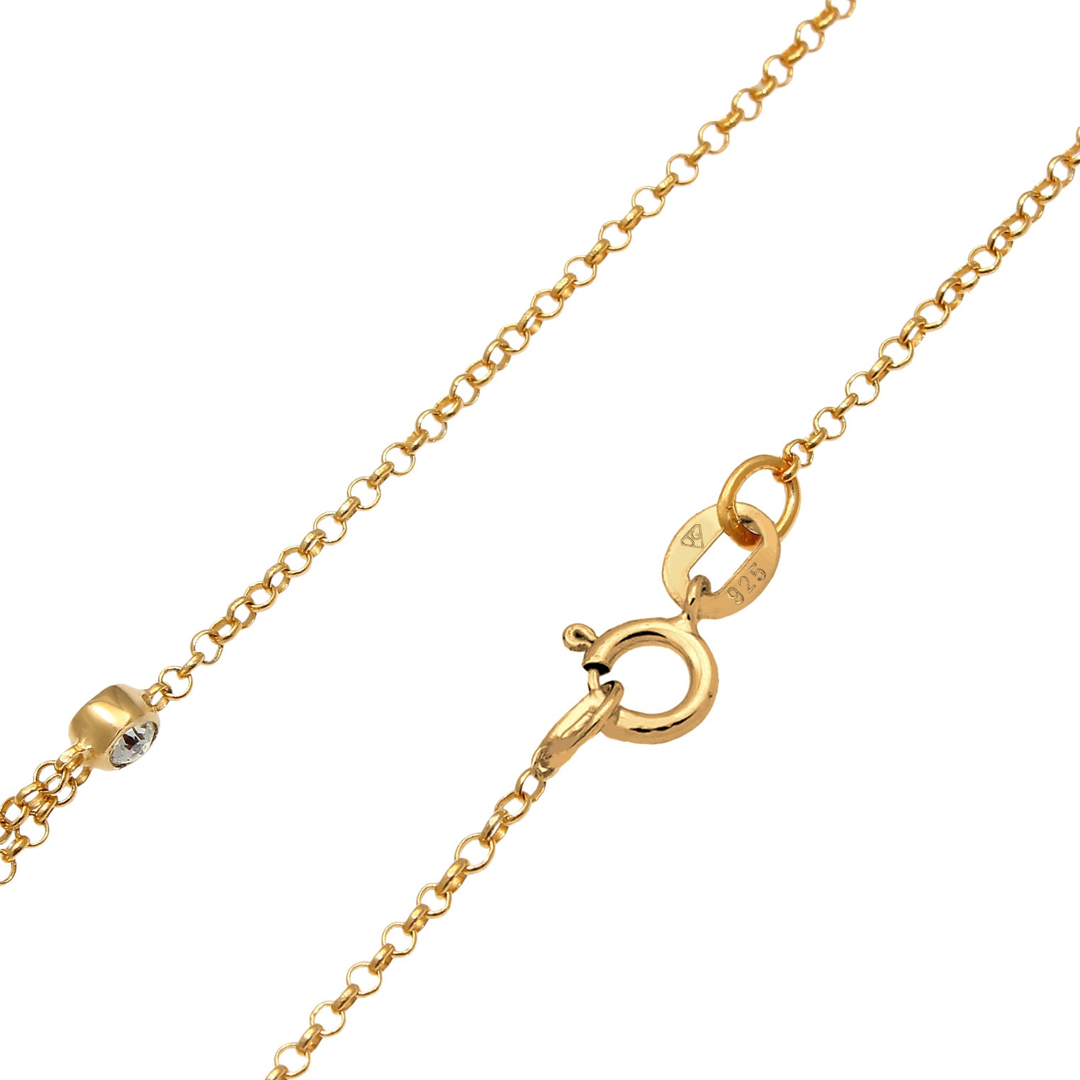 Gold - Elli | Halskette | Mit Kristallen von Swarovski® (Weiß) | 925 Sterling Silber vergoldet