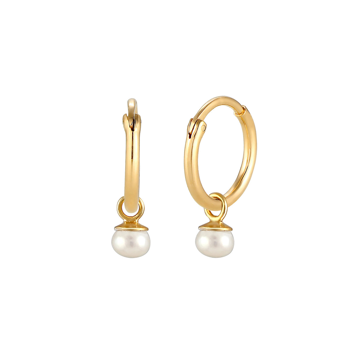 Gold - Elli PREMIUM | Ohrhänger | Süßwasserperle | 925 Sterling Silber vergoldet