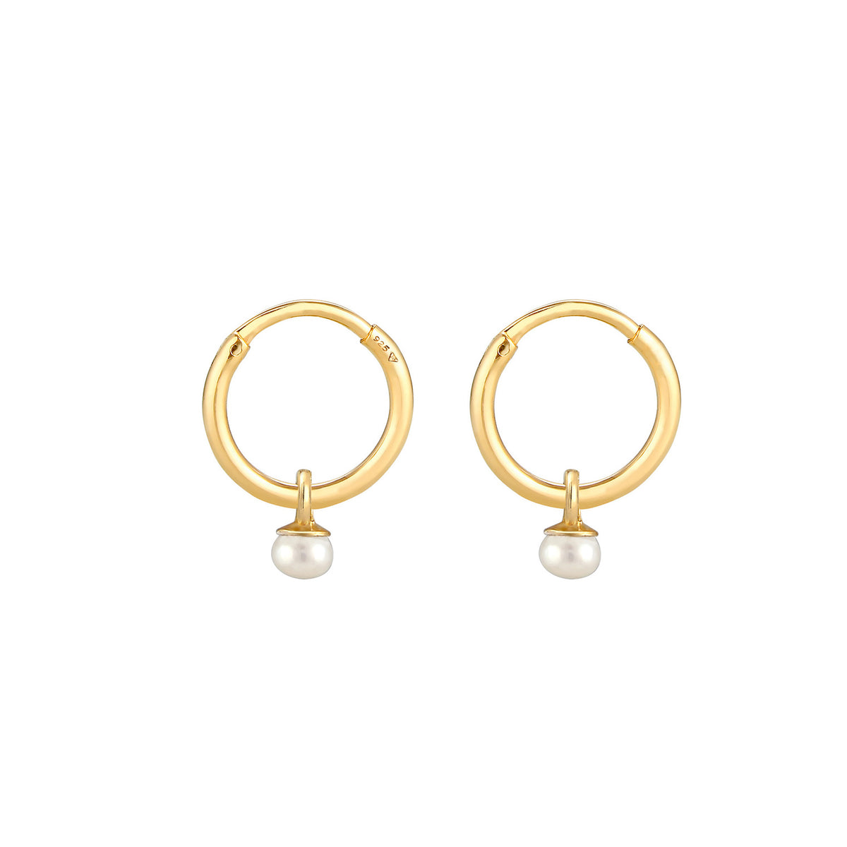 Gold - Elli PREMIUM | Ohrhänger | Süßwasserperle | 925 Sterling Silber vergoldet