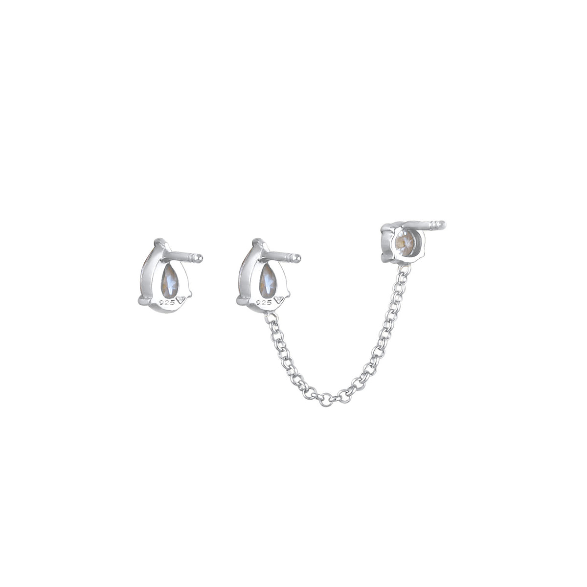 Silber - Elli | Ohrhänger Tropfen | Zirkonia ( Weiß ) | 925er Sterling Silber