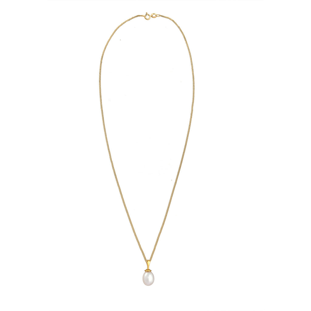 Gold - Elli | Halskette Elegant | Süßwasserzuchtperle | 925 Sterling Silber vergoldet