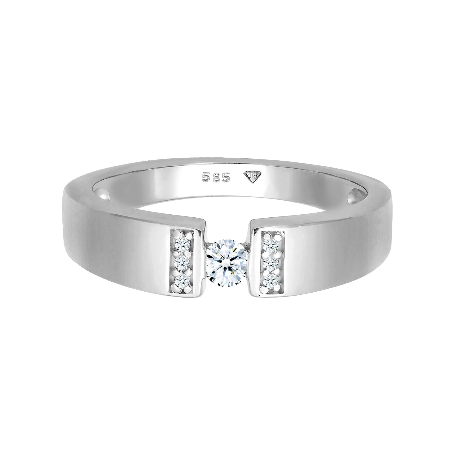 Weiß - Elli DIAMONDS | Verlobungsring | Diamant ( Weiß, 0,14 ct ) | 585 Weißgold
