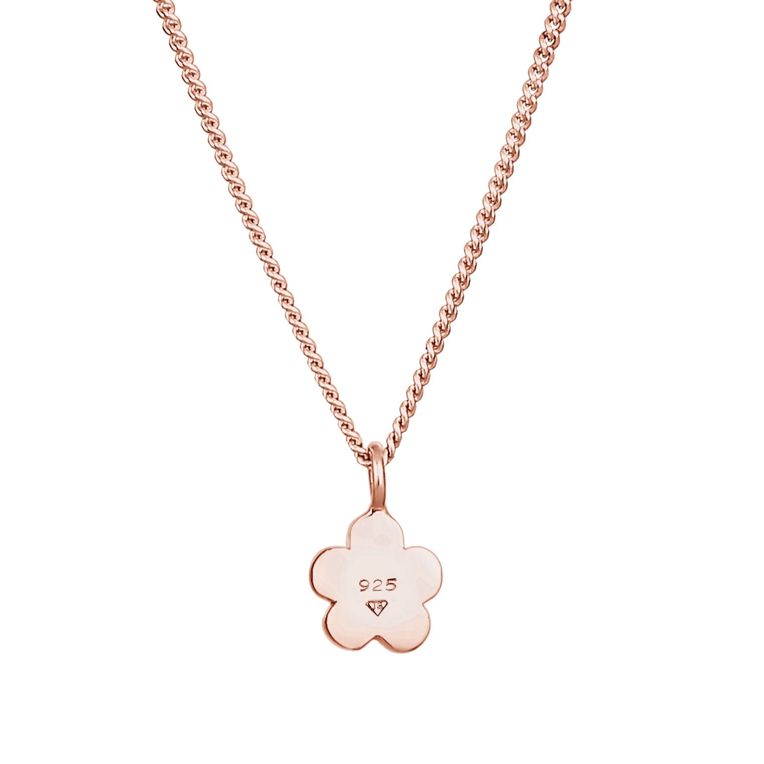 Roségold - Elli | Halskette Blume | Kristall (Weiß) | 925 Sterling Silber Rosegold