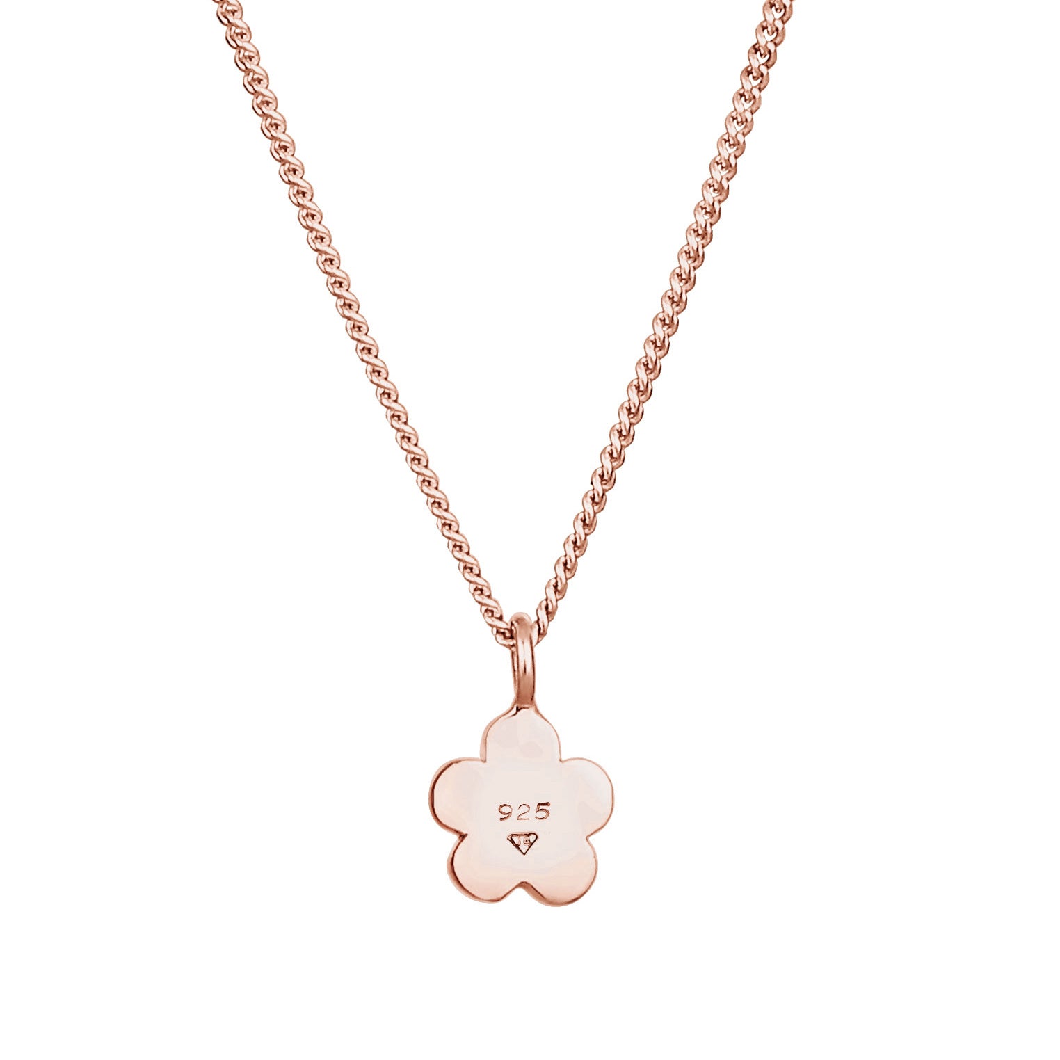 Roségold - Elli | Halskette Blume | Mit Kristallen von Swarovski® (Weiß) | 925 Sterling Silber Rosegold