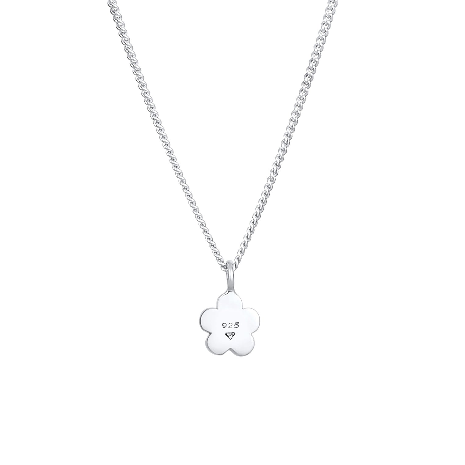 Silber - Elli | Halskette Blume | Kristall (Rosa) | 925er Sterling Silber