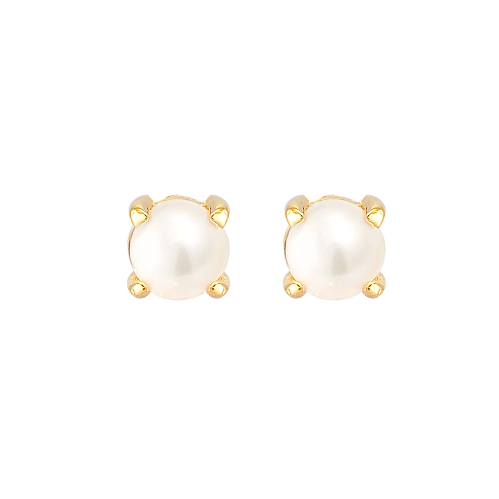 Gold - Elli | Ohrstecker | Süßwasserperle | 925 Sterling Silber vergoldet