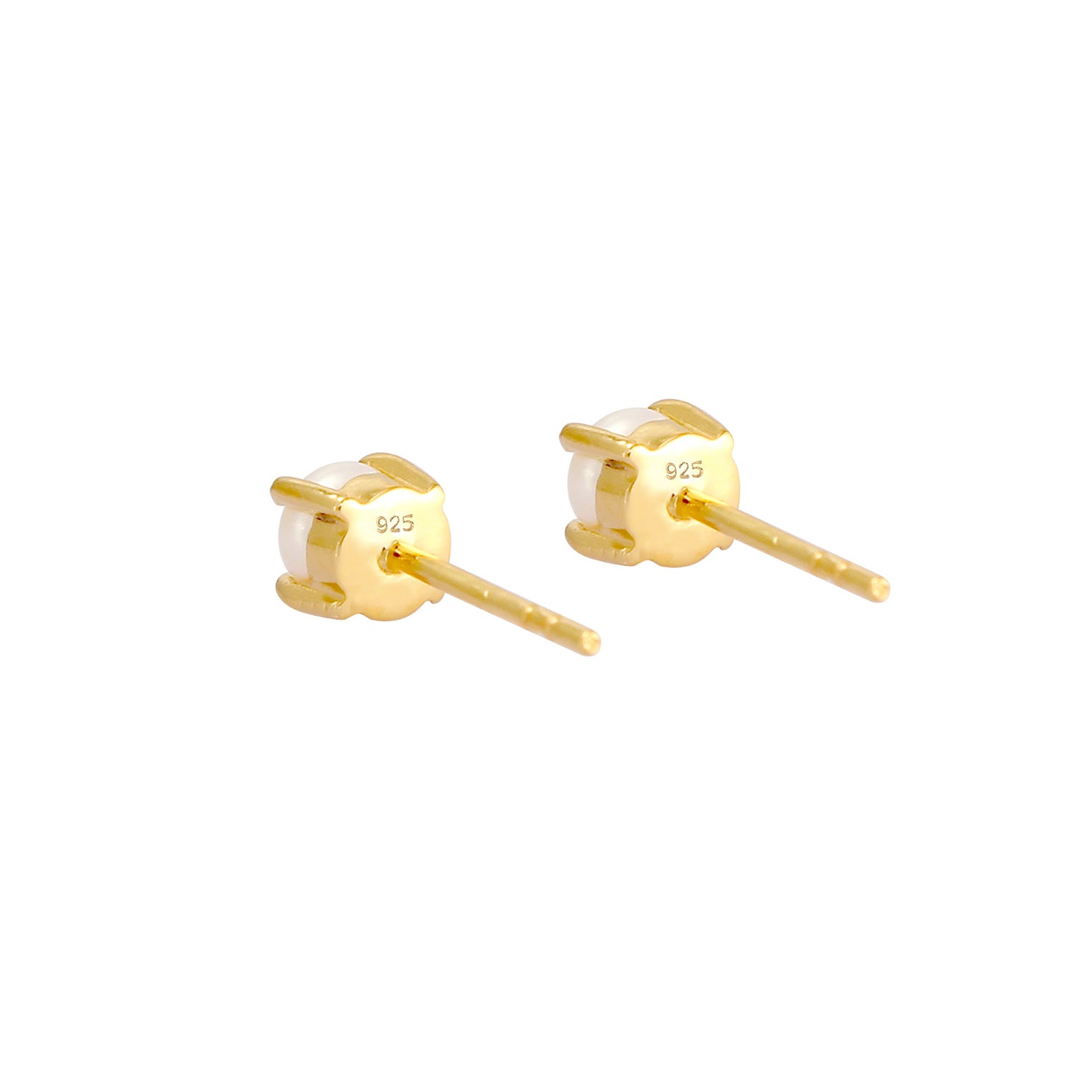 Gold - Elli | Ohrstecker | Süßwasserperle | 925 Sterling Silber vergoldet