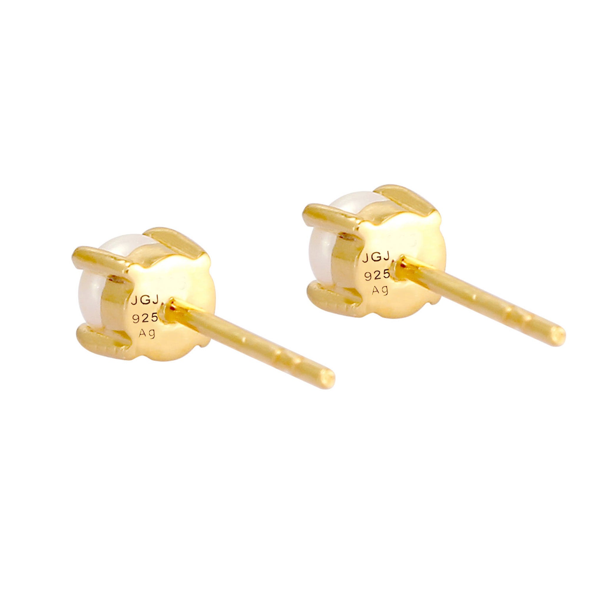 Gold - Elli | Ohrstecker | Süßwasserperle | 925 Sterling Silber vergoldet