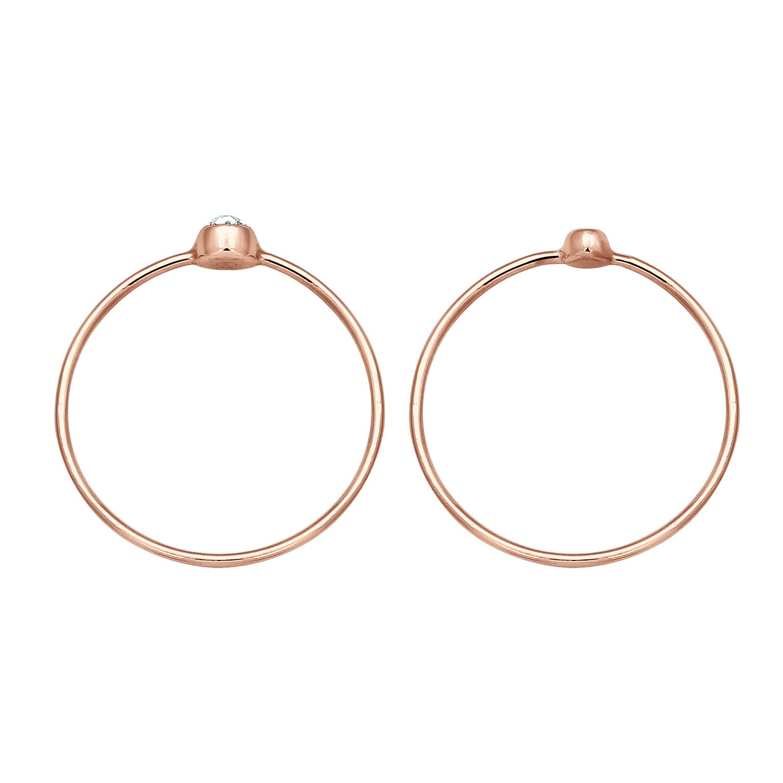 Roségold - Elli | Solitär-Ring | Kristall ( Weiß ) | 925 Sterling Silber Rosegold