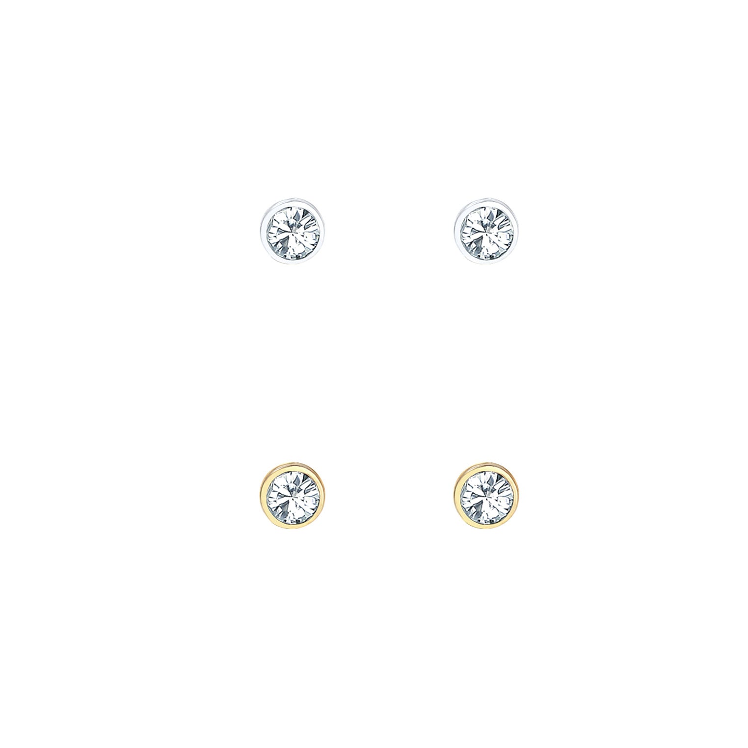 Silber - Elli | Ohrringset | Mit Kristallen von Swarovski® (Weiß) | 925 Sterling Silber vergoldet