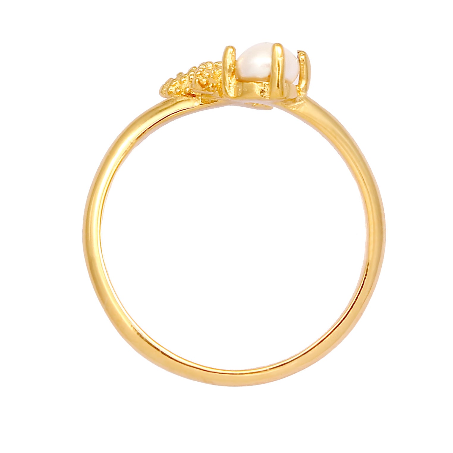 Gold - Elli | Ring | Süßwasserperle | 925 Sterling Silber vergoldet