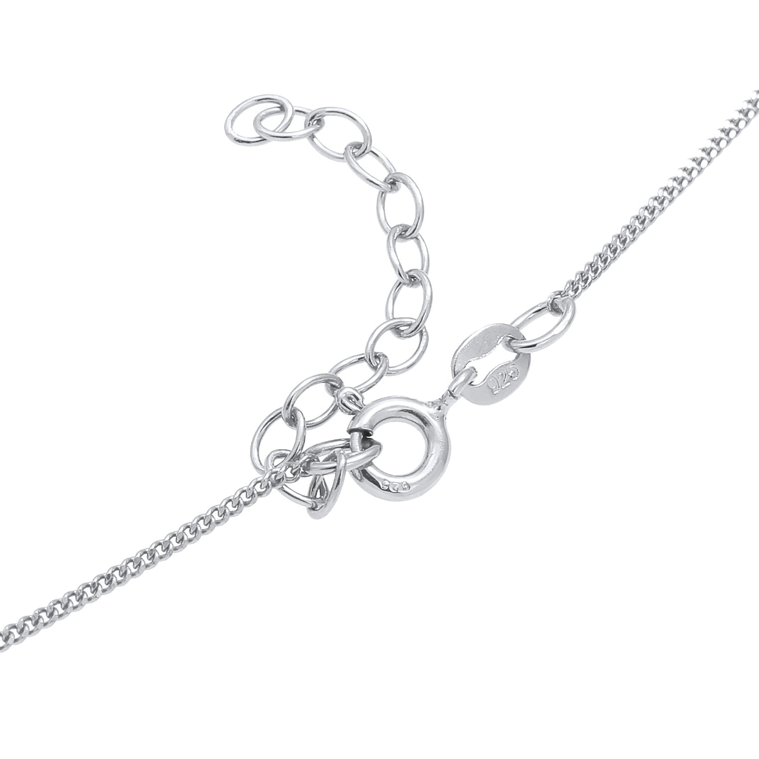 Silber - Elli | Halskette Herz | Kristall ( Weiß ) | 925er Sterling Silber