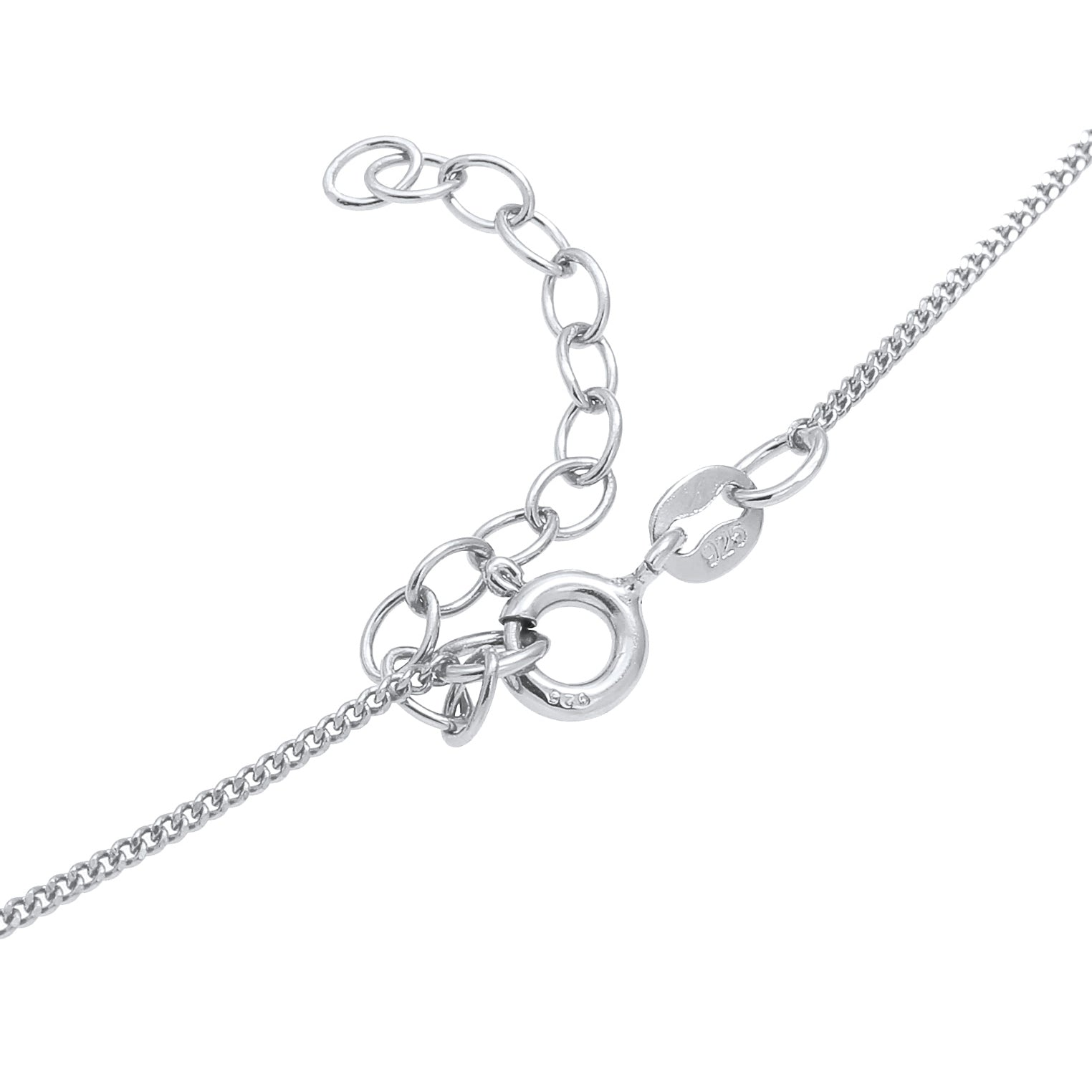 Silber - Elli | Halskette Herz Anhänger | Mit Kristallen von Swarovski® (Weiß) | 925er Sterling Silber