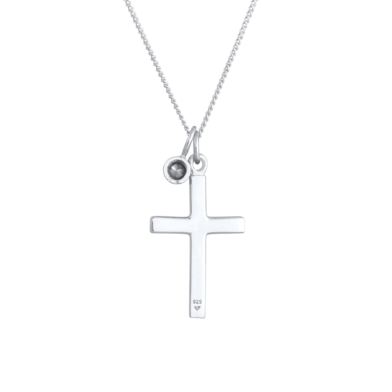 Silber - Elli | Halskette Kreuz | Kristall (Weiß) | 925er Sterling Silber