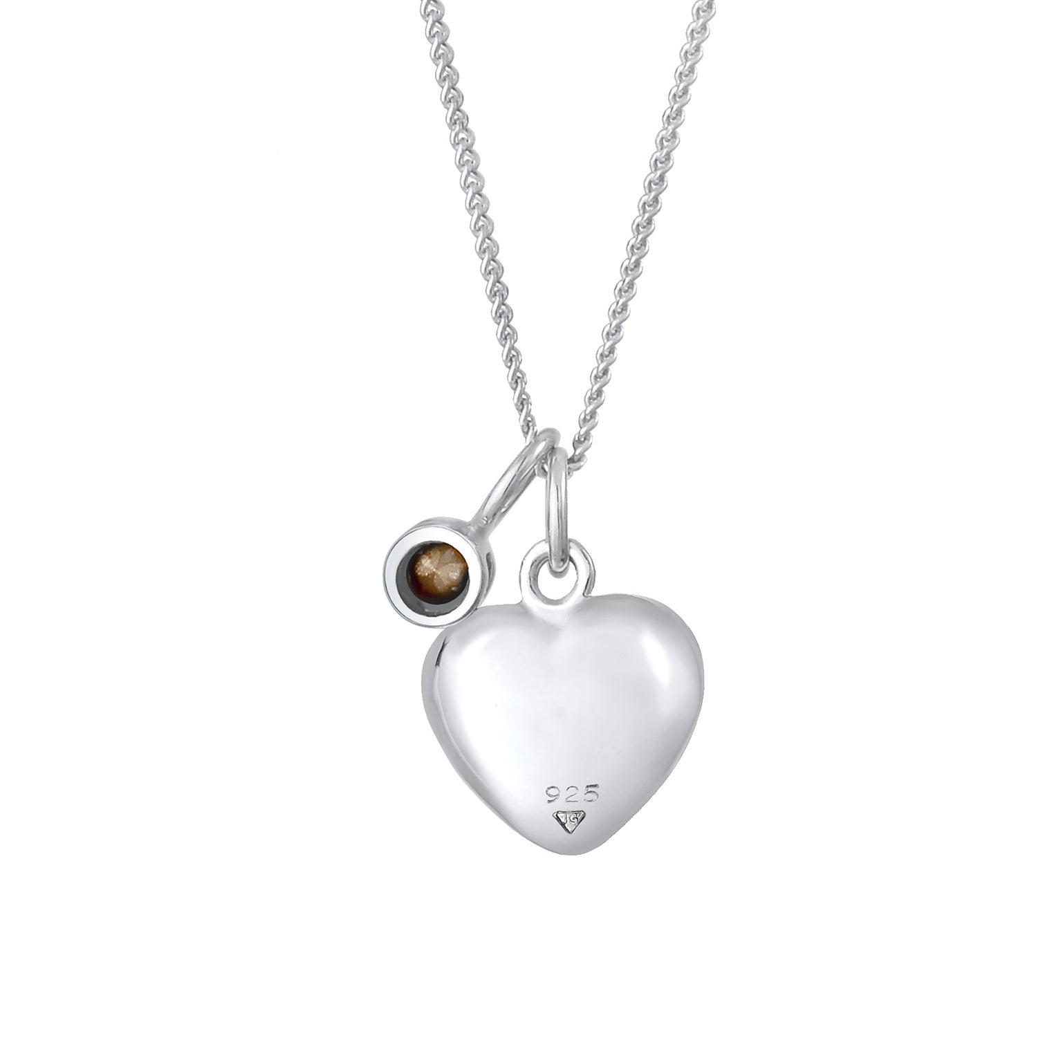 Silber - Elli | Halskette Herz Basic | Mit Kristallen von Swarovski® (Weiß) | 925er Sterling Silber