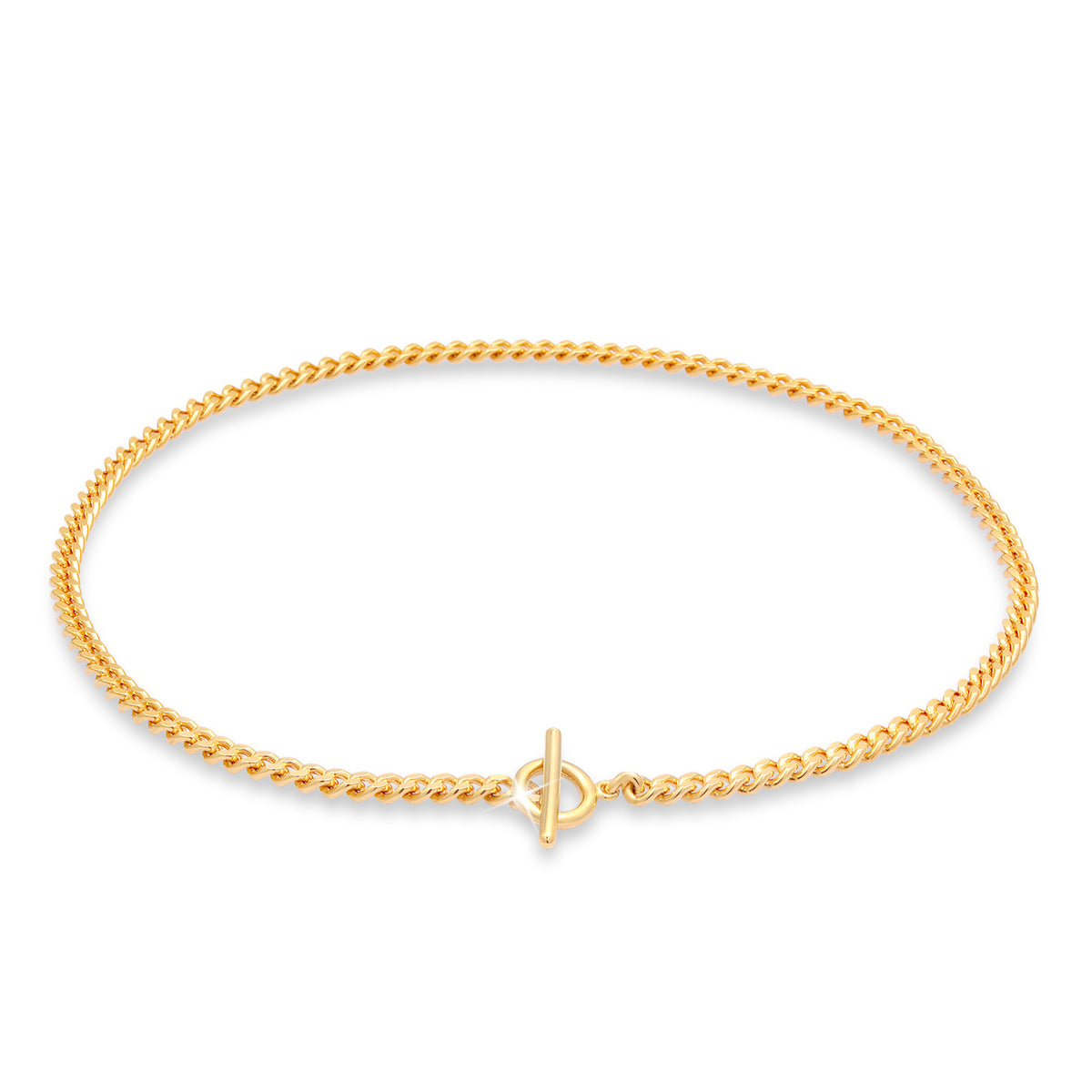 Gold - Elli | Choker T-Bar | 925 Sterling Silber vergoldet