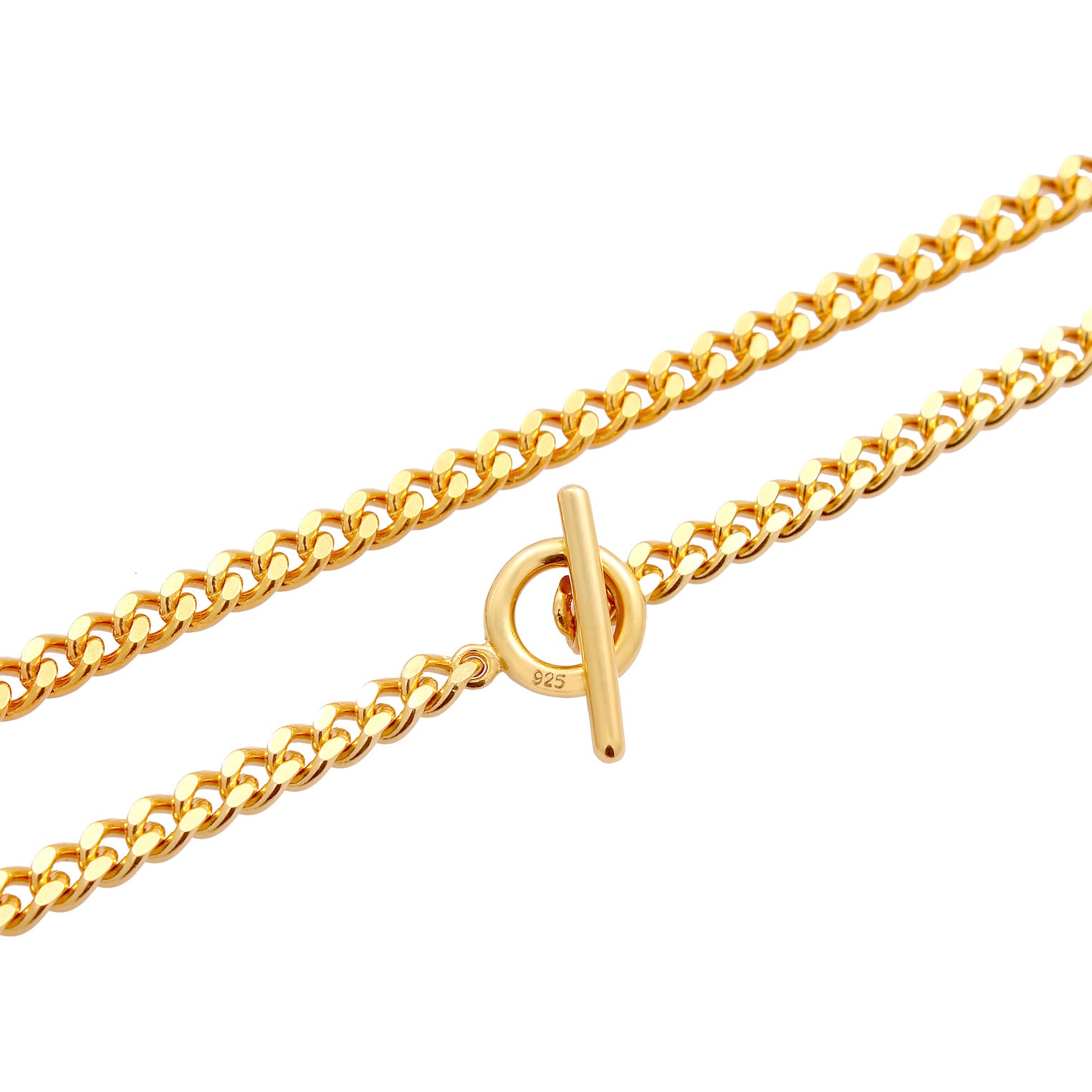 Gold - Elli | Choker T-Bar | 925 Sterling Silber vergoldet