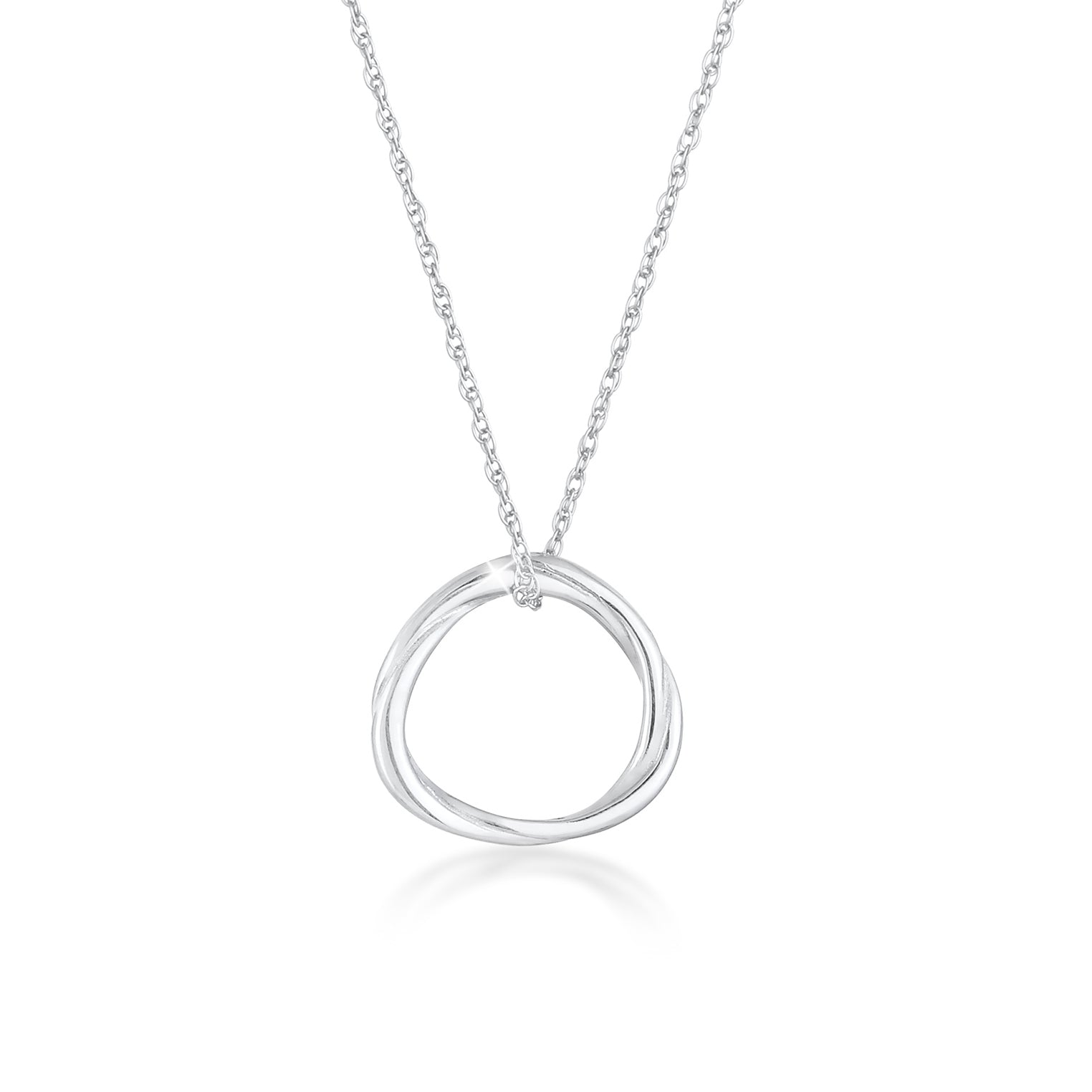 Silber - Elli | Halskette Kreis Gedreht | 925 Sterling Silber