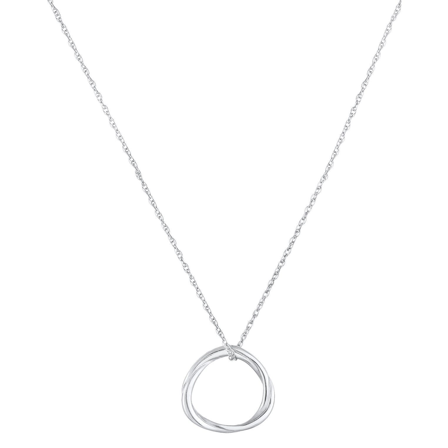 Silber - Elli | Halskette Kreis Gedreht | 925 Sterling Silber