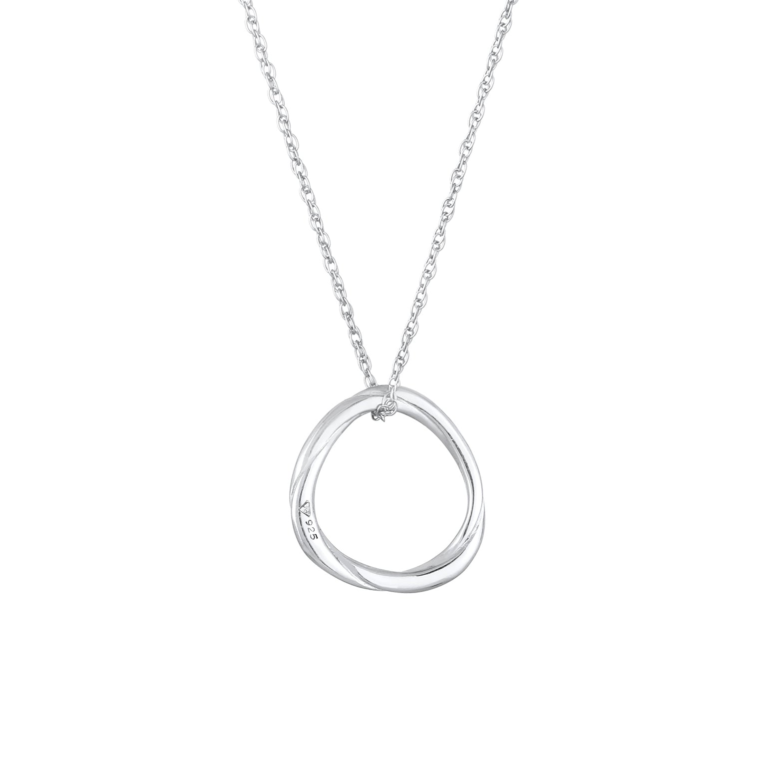 Silber - Elli | Halskette Kreis Gedreht | 925 Sterling Silber