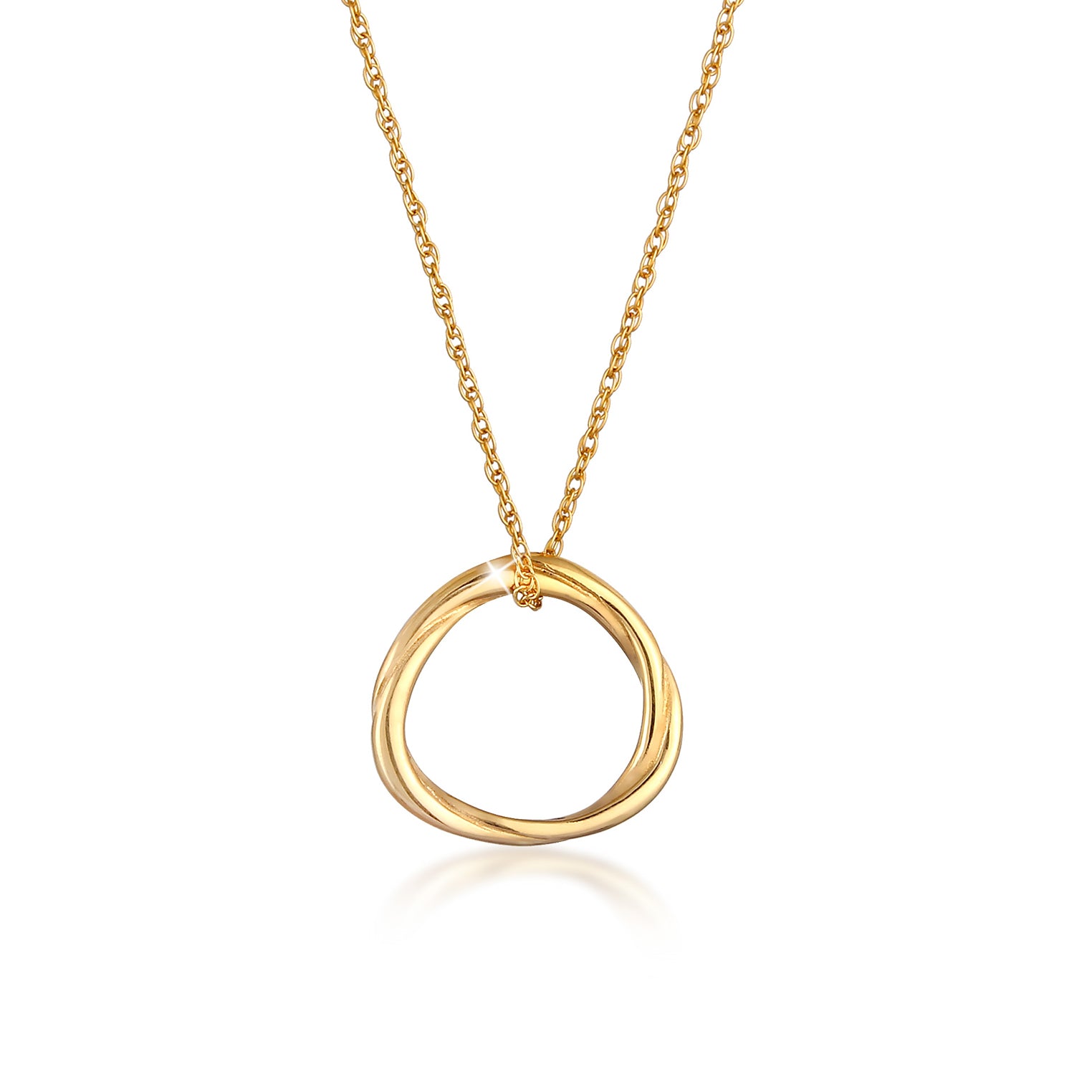 Gold - Elli | Halskette Kreis | 925 Sterling Silber vergoldet