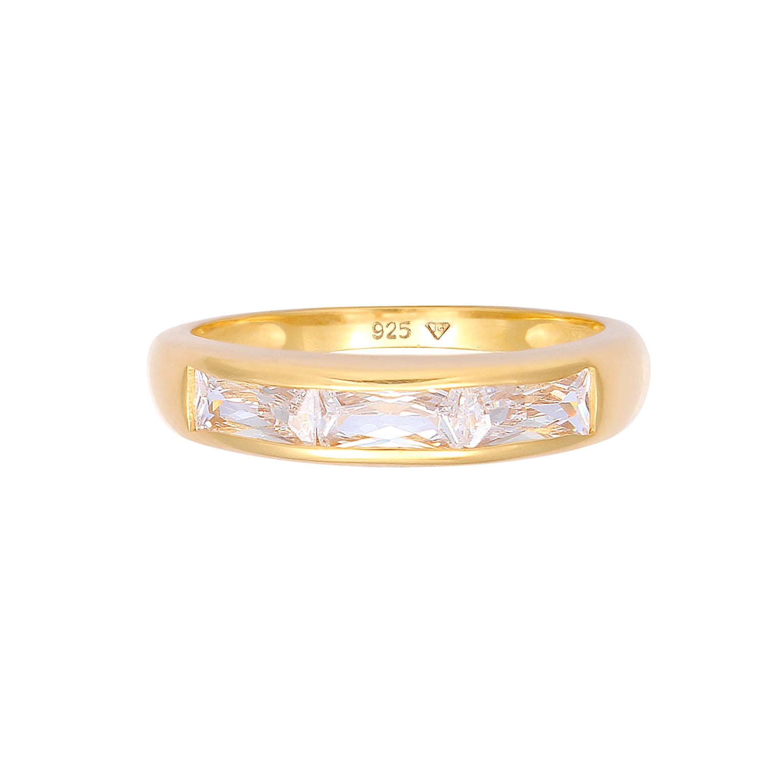 Gold - Elli | Ring | Zirkonia ( Weiß ) | 925 Sterling Silber vergoldet