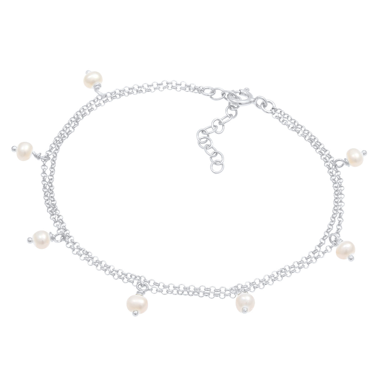 Silber - Elli | Armband | Süßwasserperle | 925er Sterling Silber