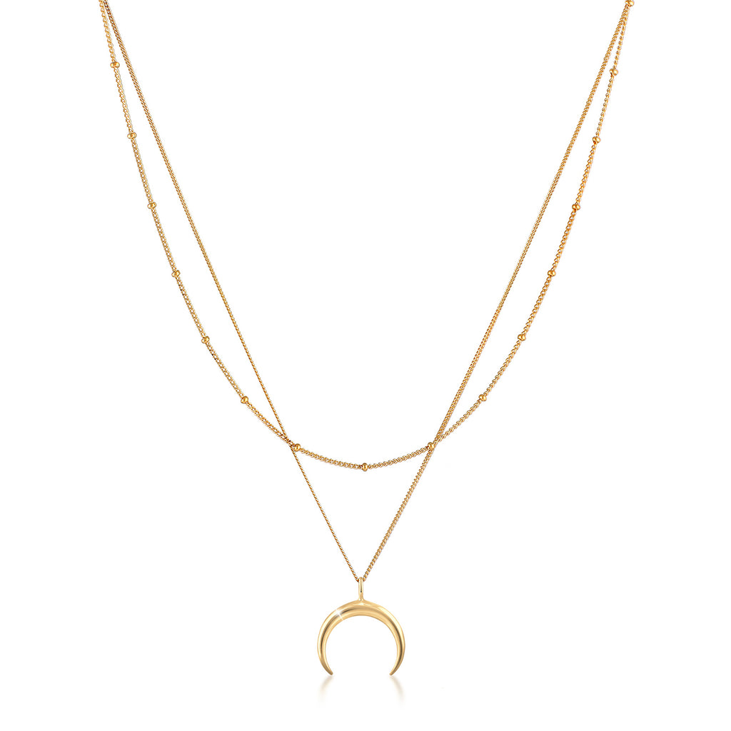 Gold - Elli | Layer-Halskette Astro | 925 Sterling Silber vergoldet