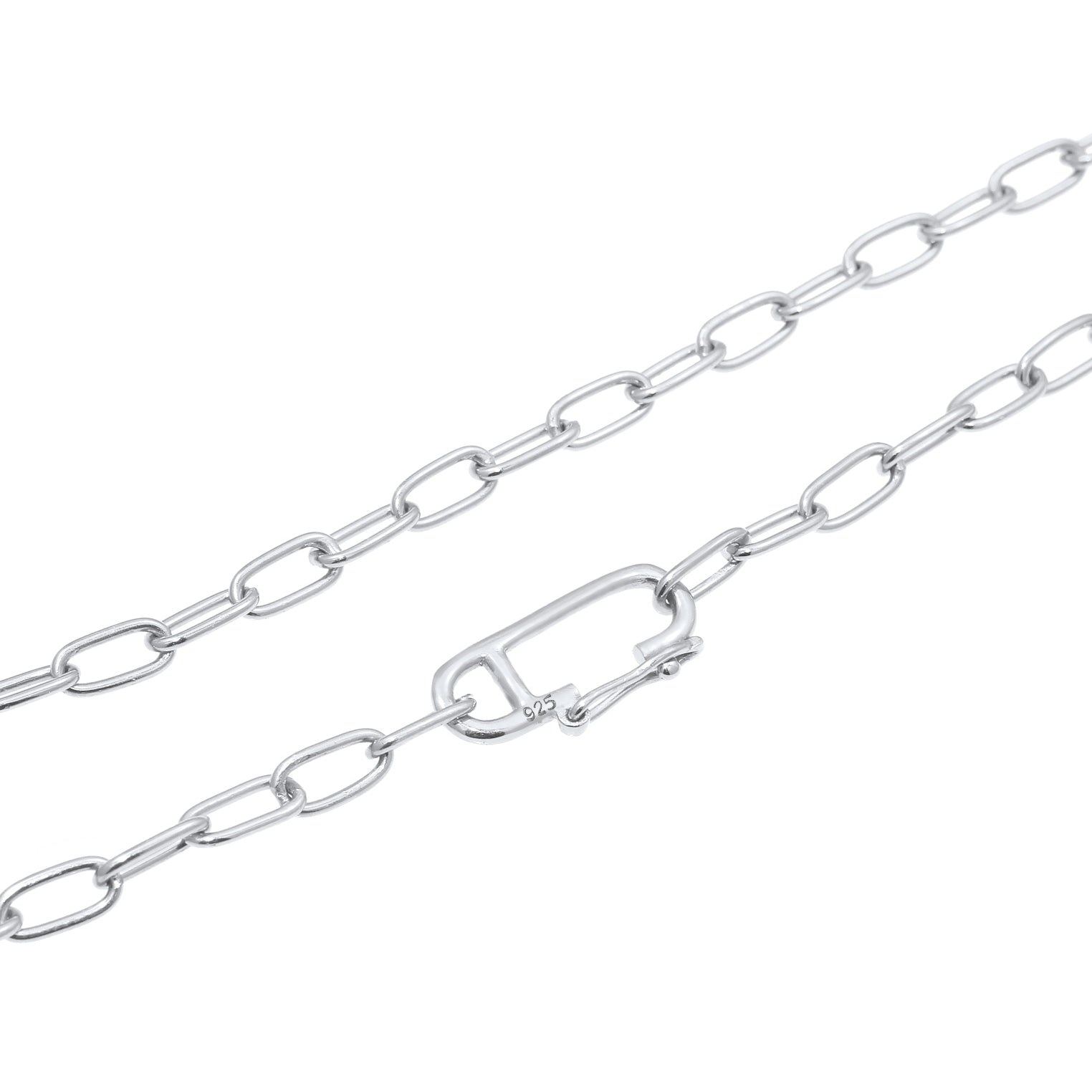 Silber - Elli | Glieder-Halskette Sicherheitsnadel | 925er Sterling Silber