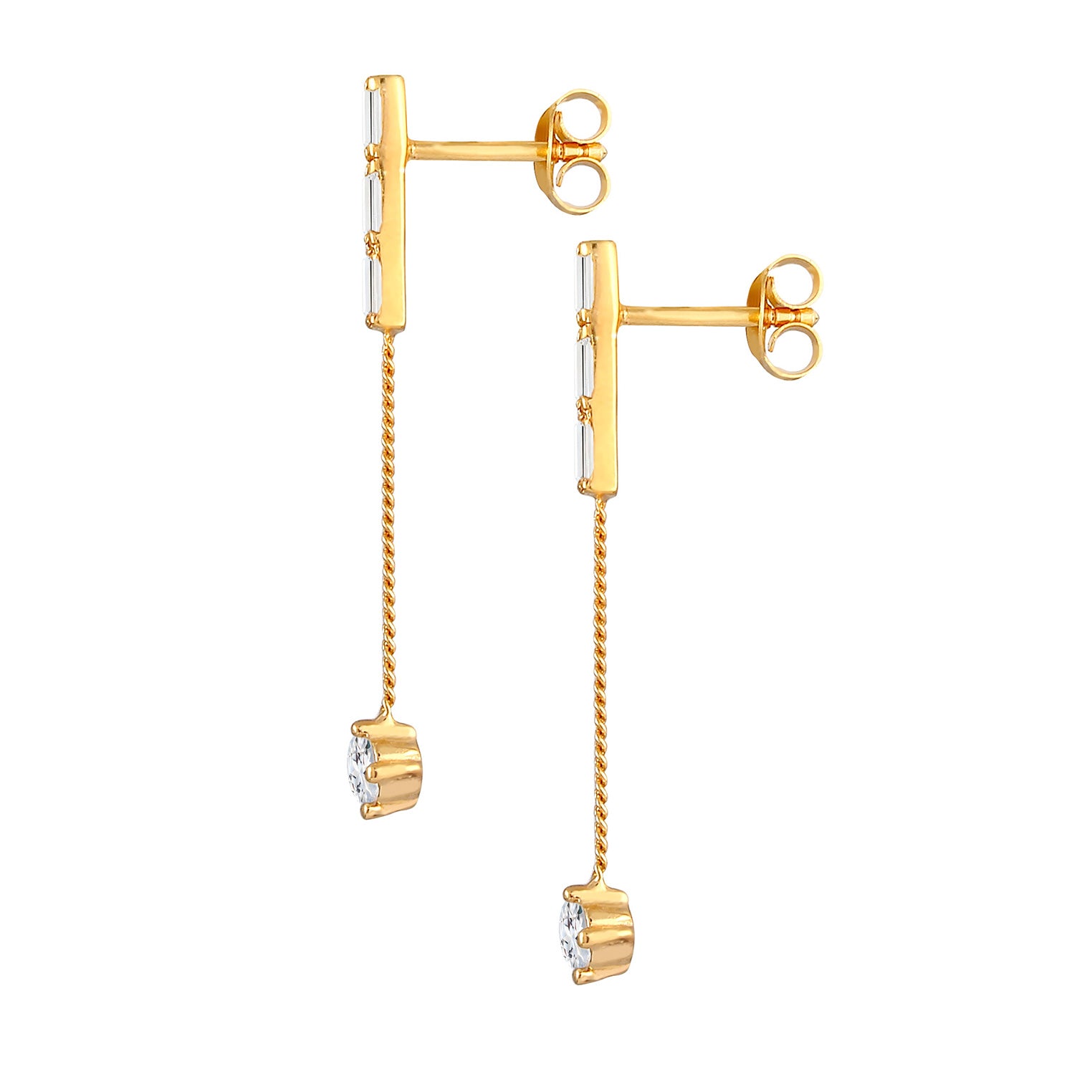 Gold - Elli PREMIUM | Ohrhänger | Topas (Weiß) | 925 Sterling Silber vergoldet