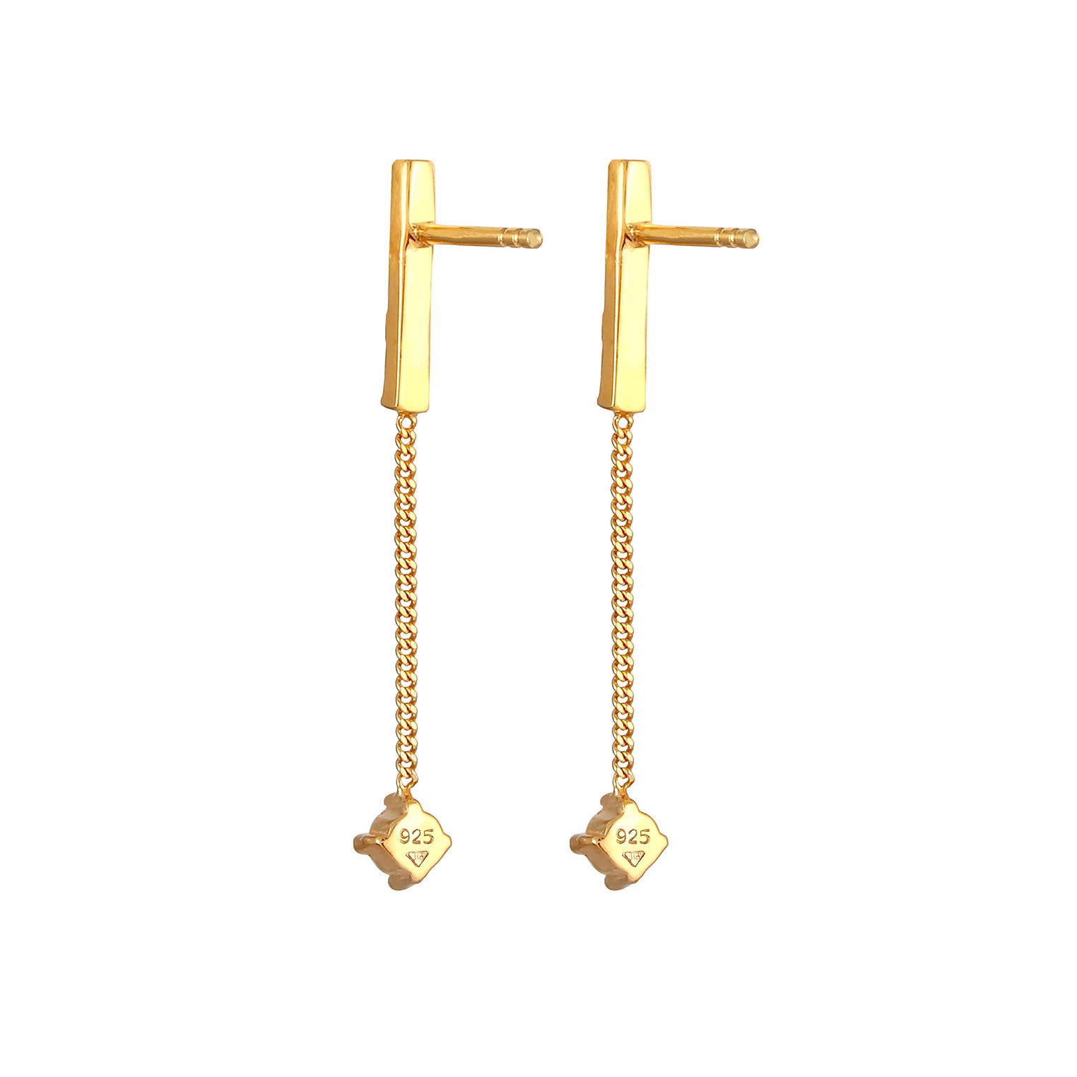 Gold - Elli PREMIUM | Ohrhänger | Topas (Weiß) | 925 Sterling Silber vergoldet