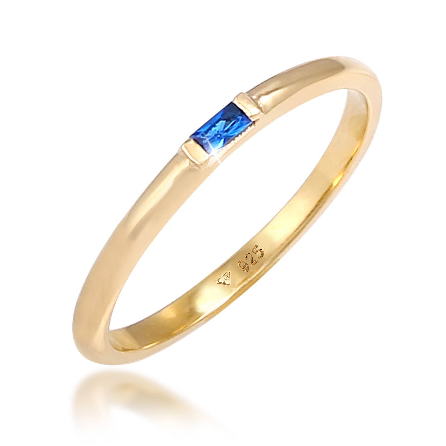 Gold - Elli PREMIUM | Ring | Saphir ( Blau ) | 925 Sterling Silber vergoldet