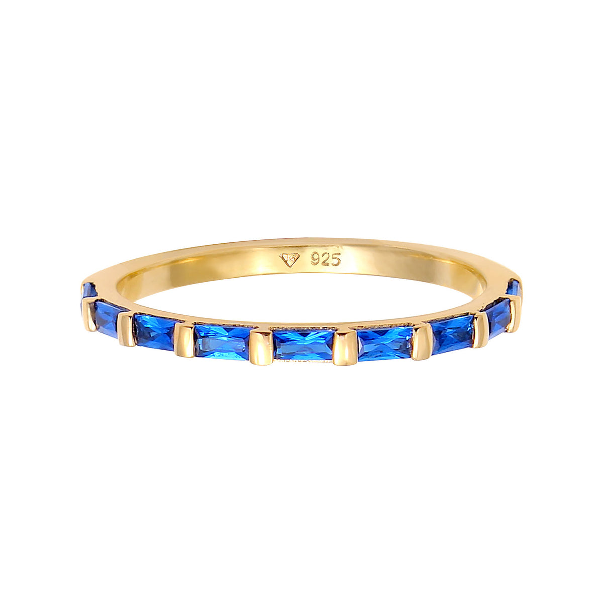 Gold - Elli PREMIUM | Bandring | Saphir ( Blau ) | 925 Sterling Silber vergoldet