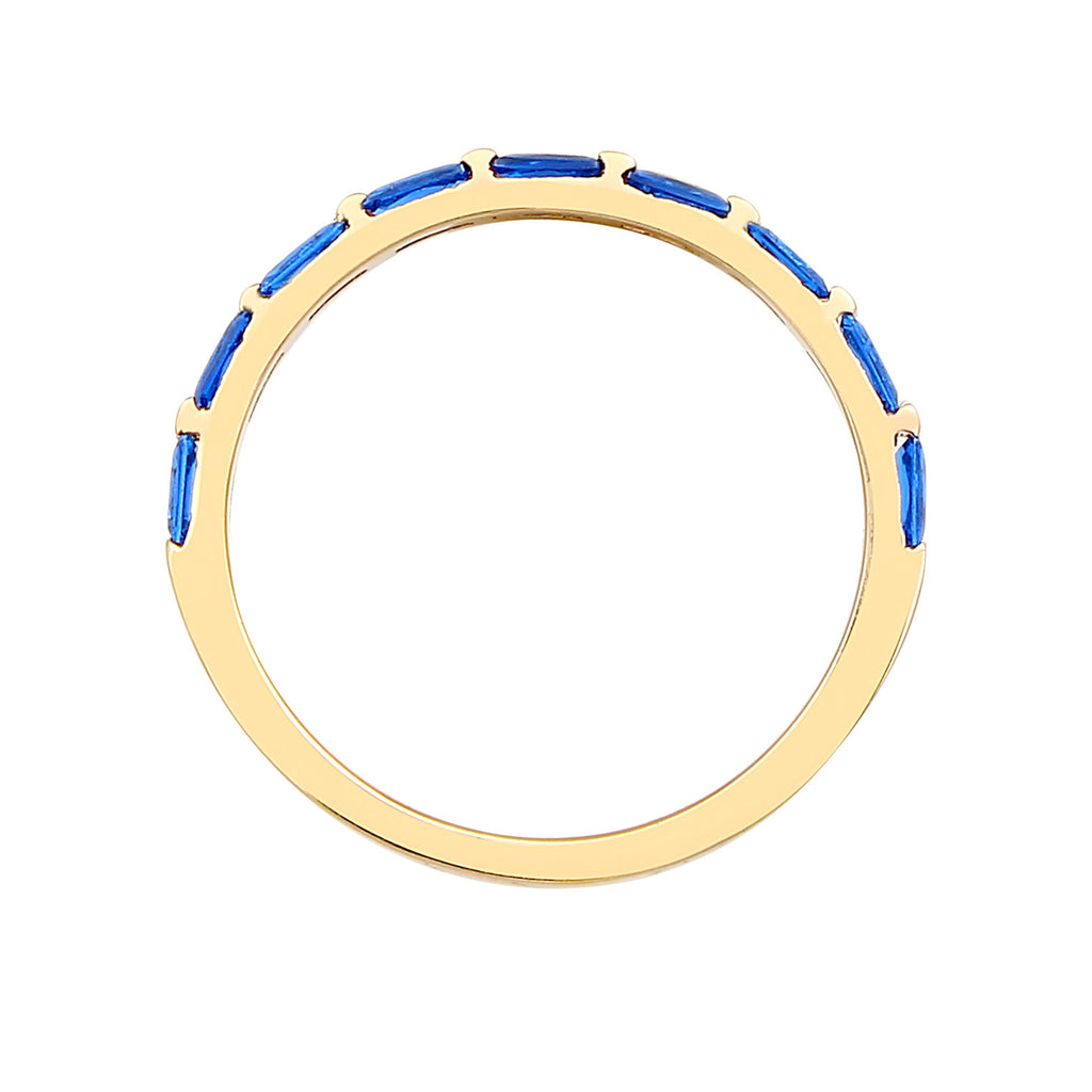 Gold - Elli PREMIUM | Bandring | Saphir ( Blau ) | 925 Sterling Silber vergoldet