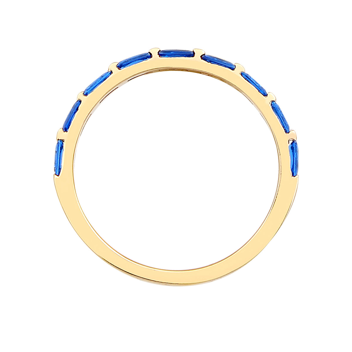 Gold - Elli PREMIUM | Bandring | Saphir ( Blau ) | 925 Sterling Silber vergoldet